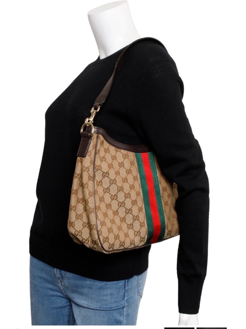 😍❤️AUTHENTIC!! BNNT! GUCCI GG Canvas Web Sherry Shoulder Bag.